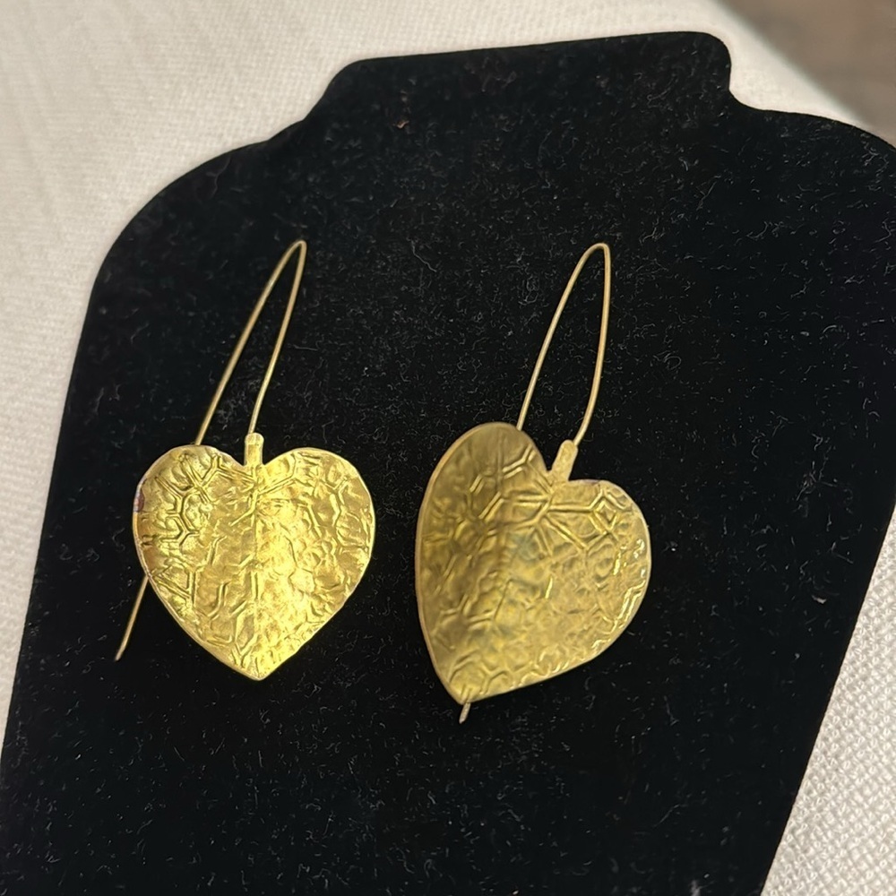 VINTAGE LEAF EARINGS HANDMADE - Picture 7 of 15